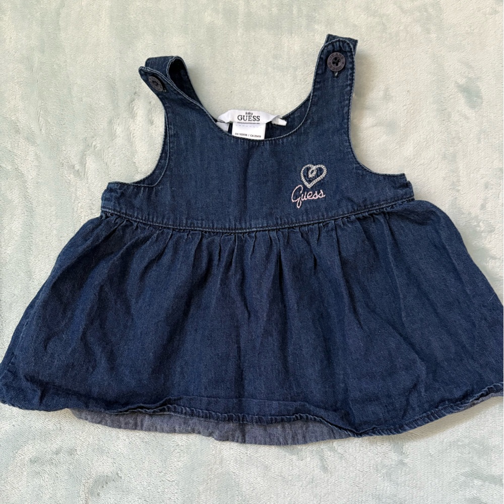 Guess Blue Casual Dress with Gathered Waist